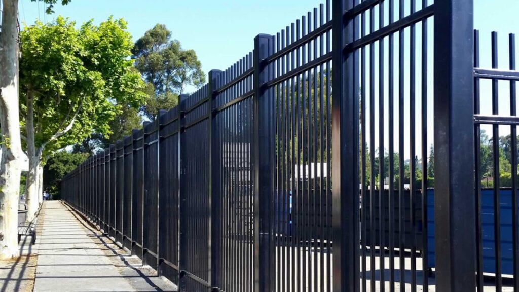 Ornamental iron fence at elementary school